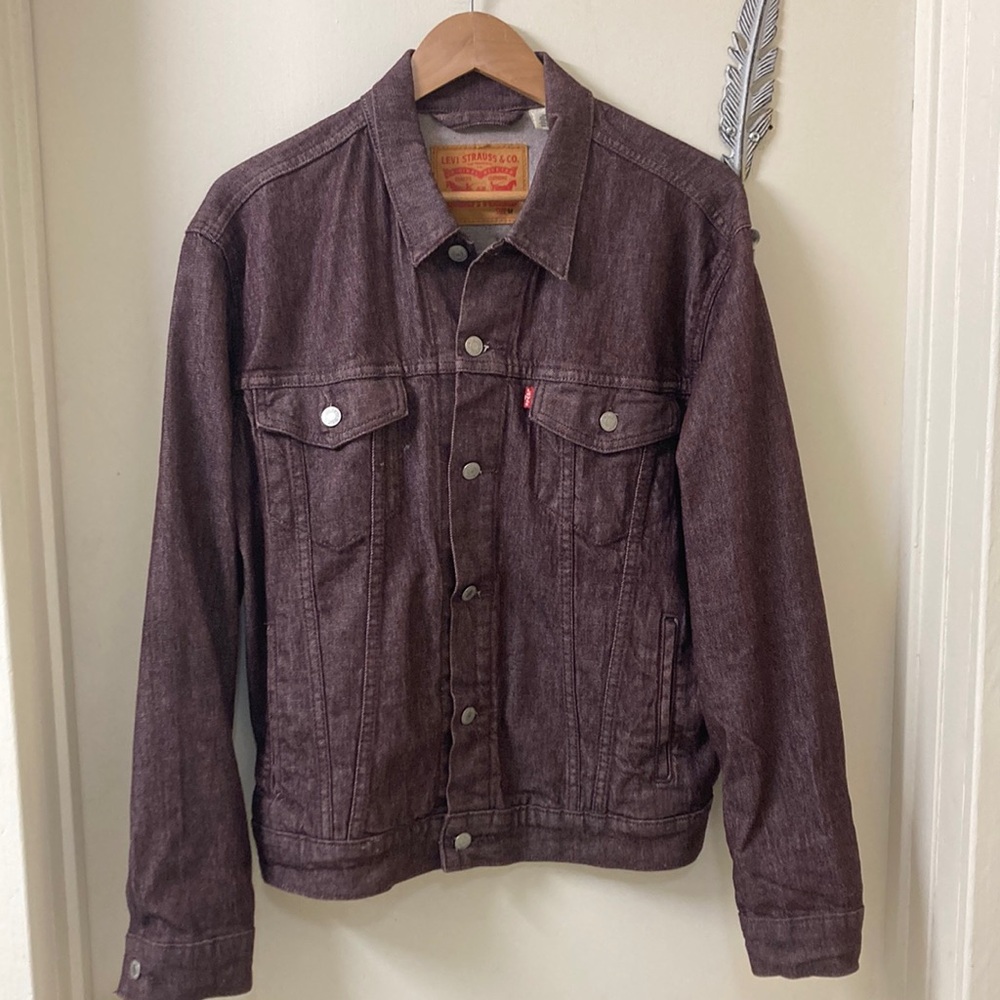 Levi Denim Jacket: Maroon colored